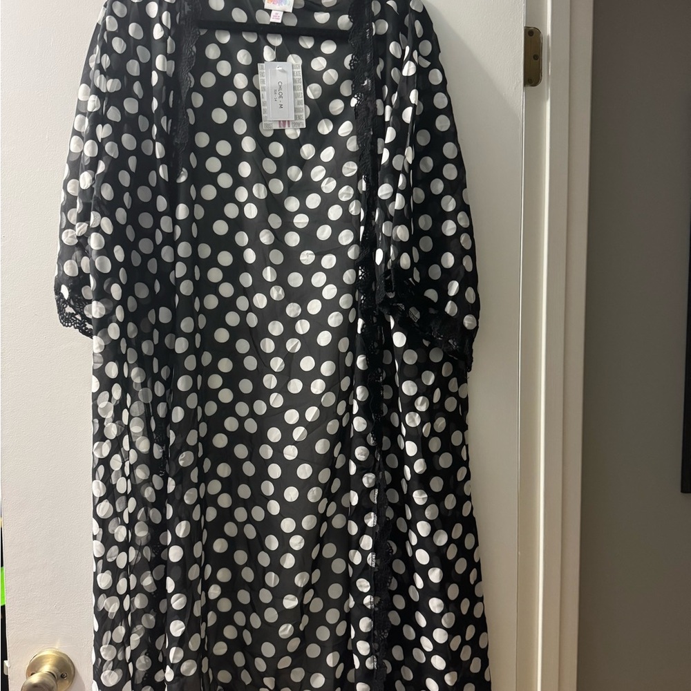 Lularoe Chloe Black and White Polka Dot Overlay